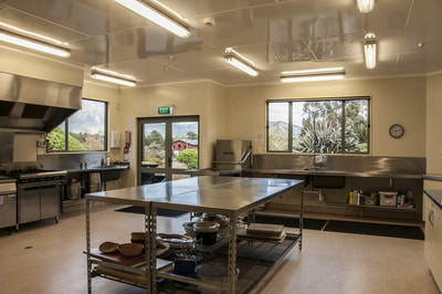 View of kitchen including dishwasher at Lake Rotoiti Community Hall, St Arnaud, Nelson Lakes, NZ